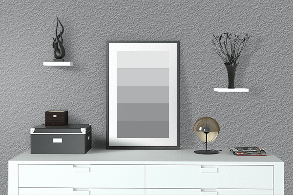 Pretty Photo frame on Gray CMYK color drawing room interior textured wall