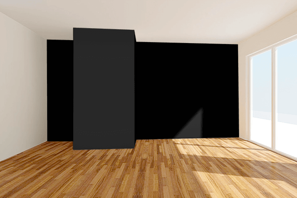 Pretty Photo frame on Vivid Black color Living room wal color