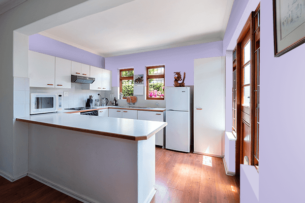 Pretty Photo frame on Soft Violet color kitchen interior wall color