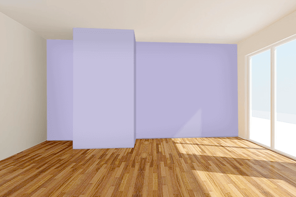 Pretty Photo frame on Soft Violet color Living room wal color