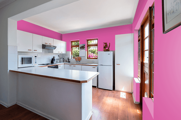 Pretty Photo frame on Fuchsia CMYK color kitchen interior wall color