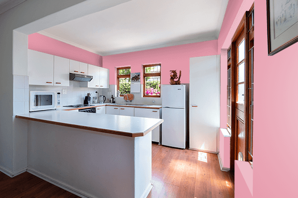 Pretty Photo frame on Pastel Blush color kitchen interior wall color
