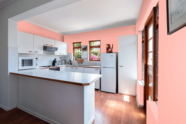 Pretty Photo frame on 退紅 (Arazome) color kitchen interior wall color