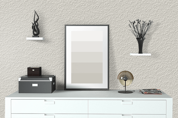 Pretty Photo frame on Dull White color drawing room interior textured wall