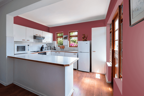 Pretty Photo frame on Cordovan (Pantone) color kitchen interior wall color