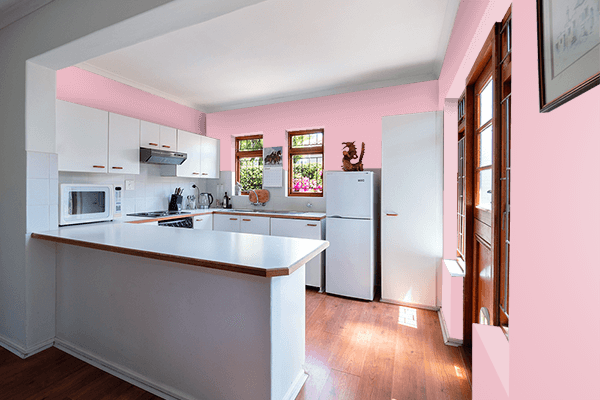 Pretty Photo frame on Pale Blush color kitchen interior wall color