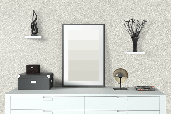 Pretty Photo frame on Pure White Gold color drawing room interior textured wall