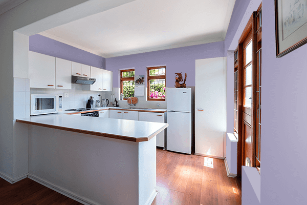 Pretty Photo frame on Pale Indigo color kitchen interior wall color