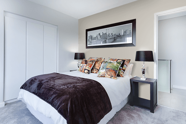 Pretty Photo frame on Calm Grey color Bedroom interior wall color