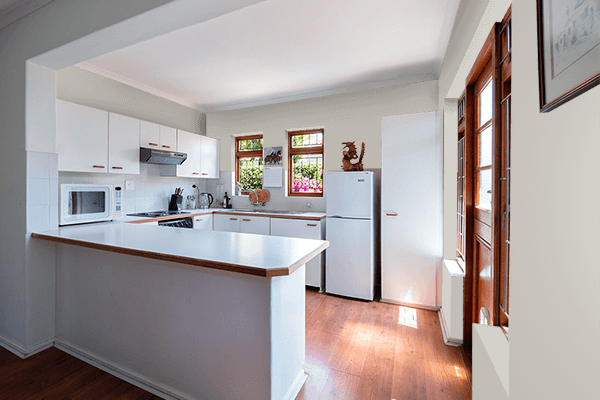 Pretty Photo frame on Calm Grey color kitchen interior wall color
