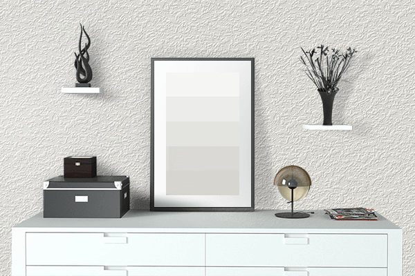 Pretty Photo frame on Milky White color drawing room interior textured wall