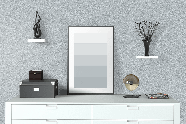 Pretty Photo frame on Silver CMYK color drawing room interior textured wall