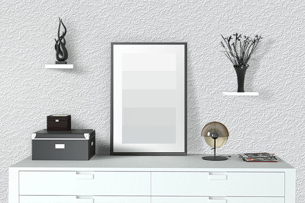 Pretty Photo frame on Neon White color drawing room interior textured wall