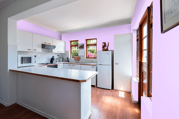 Pretty Photo frame on Pastel Mauve color kitchen interior wall color