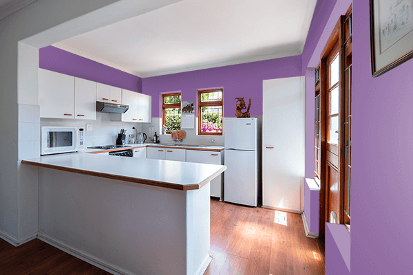 Pretty Photo frame on 藤紫 (Fujimurasaki) color kitchen interior wall color