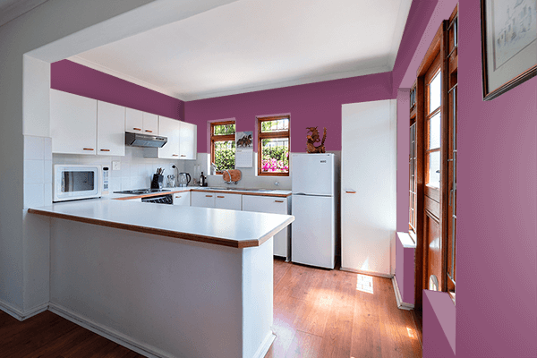 Pretty Photo frame on Autumn Purple color kitchen interior wall color