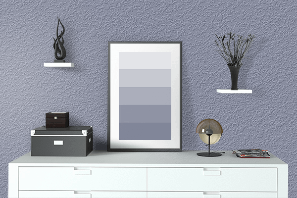 Pretty Photo frame on Cool Gray color drawing room interior textured wall
