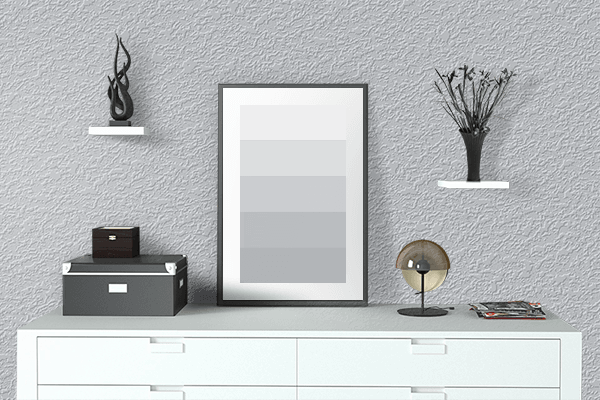Pretty Photo frame on Steel color drawing room interior textured wall