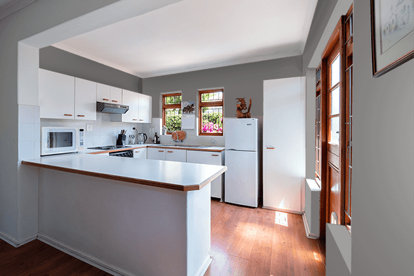 Pretty Photo frame on Matte Titanium color kitchen interior wall color