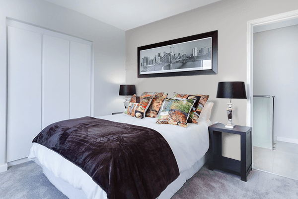 Pretty Photo frame on Hyper Silver color Bedroom interior wall color