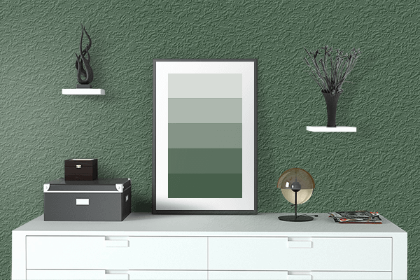 Pretty Photo frame on 木賊色 (Tokusa-iro) color drawing room interior textured wall