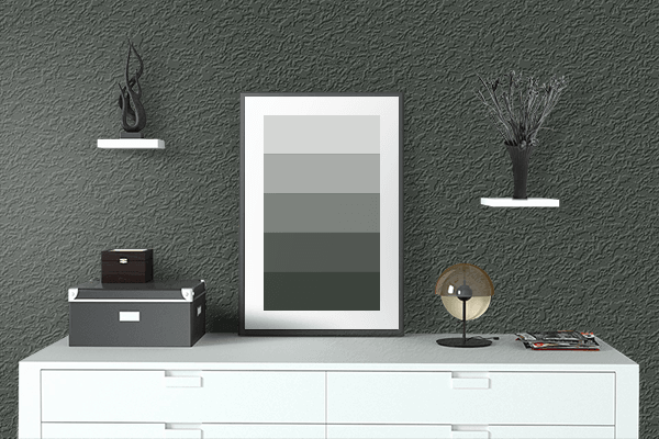 Pretty Photo frame on 藍海松茶 (Aimirucha) color drawing room interior textured wall