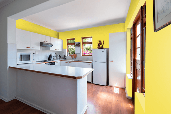 Pretty Photo frame on Illuminating color kitchen interior wall color