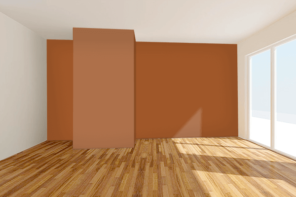 Pretty Photo frame on Orange Brown (RAL) color Living room wal color