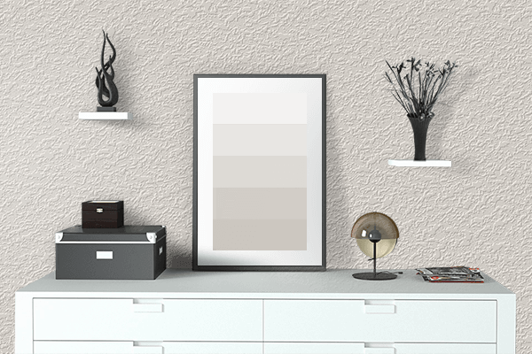 Pretty Photo frame on White Beige color drawing room interior textured wall