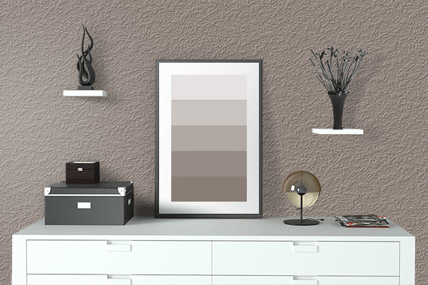 Pretty Photo frame on 銀鼠 (Ginnezumi) color drawing room interior textured wall