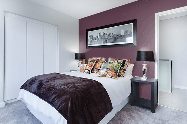 Pretty Photo frame on Eggplant (Crayola) color Bedroom interior wall color