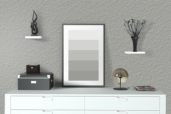 Pretty Photo frame on Agate Grey (RAL) color drawing room interior textured wall