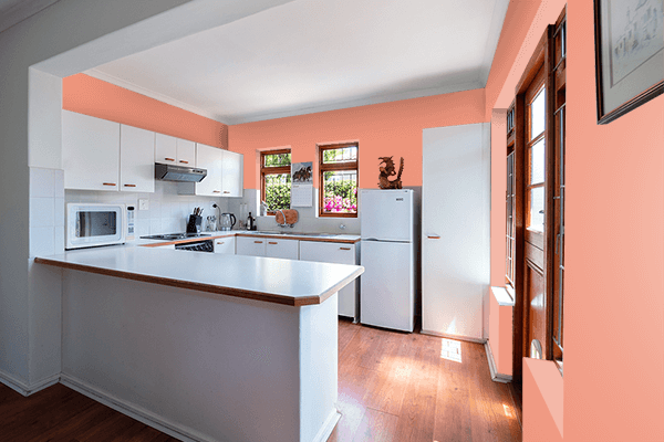 Pretty Photo frame on Sugar Maple color kitchen interior wall color