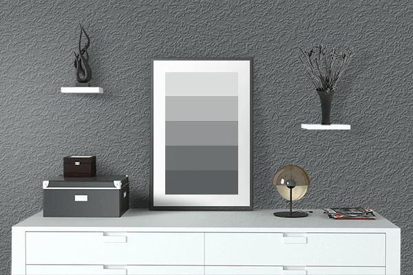 Pretty Photo frame on Basalt Grey (RAL) color drawing room interior textured wall