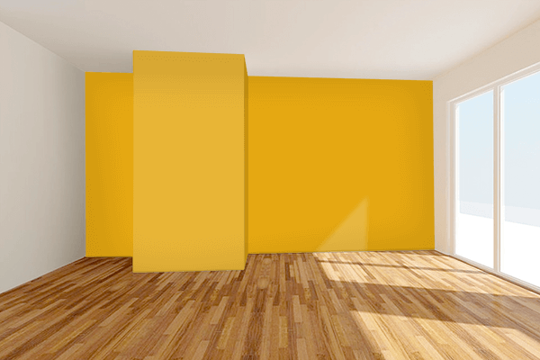 Pretty Photo frame on Golden CMYK color Living room wal color
