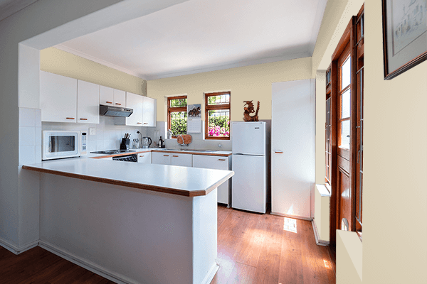 Pretty Photo frame on Light Khaki color kitchen interior wall color