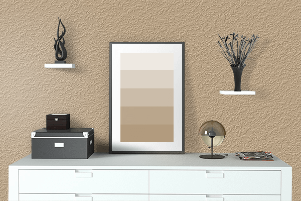 Pretty Photo frame on Latte CMYK color drawing room interior textured wall