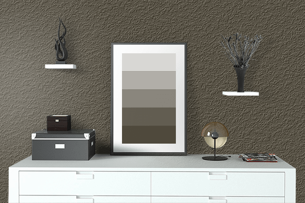 Pretty Photo frame on 藍媚茶 (Aikobicha) color drawing room interior textured wall
