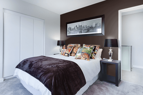 Pretty Photo frame on Dark Chocolate CMYK color Bedroom interior wall color