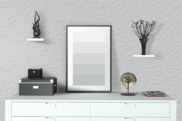 Pretty Photo frame on Sterling Silver color drawing room interior textured wall