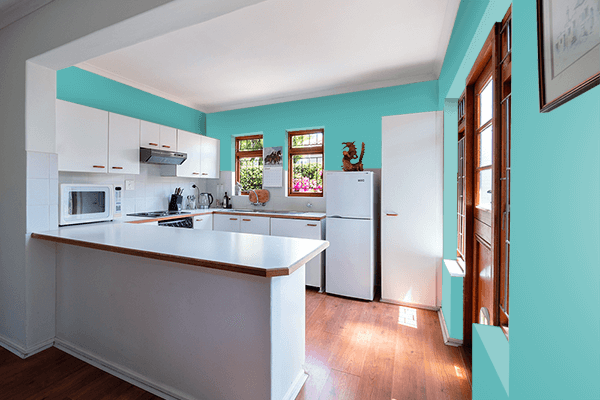Pretty Photo frame on Emerald Lake color kitchen interior wall color