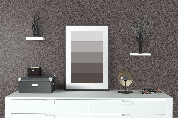 Pretty Photo frame on Basalt Black color drawing room interior textured wall