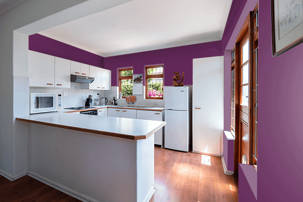 Pretty Photo frame on Purple Passion color kitchen interior wall color
