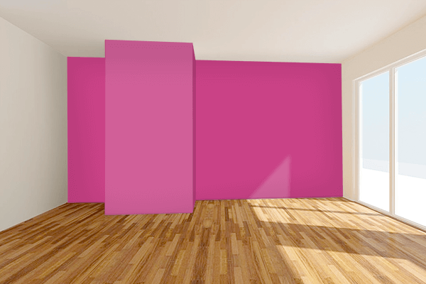Pretty Photo frame on Fuchsia Fedora color Living room wal color