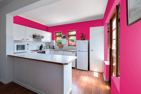 Pretty Photo frame on Cerise CMYK color kitchen interior wall color