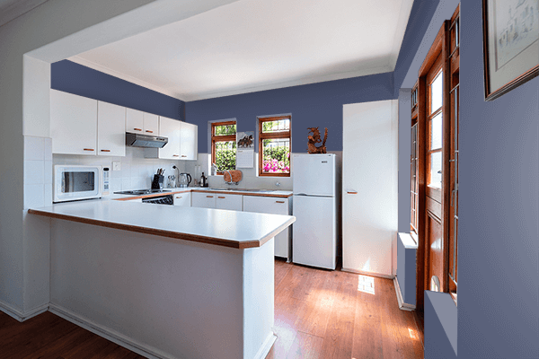 Pretty Photo frame on Blue Indigo (Pantone) color kitchen interior wall color
