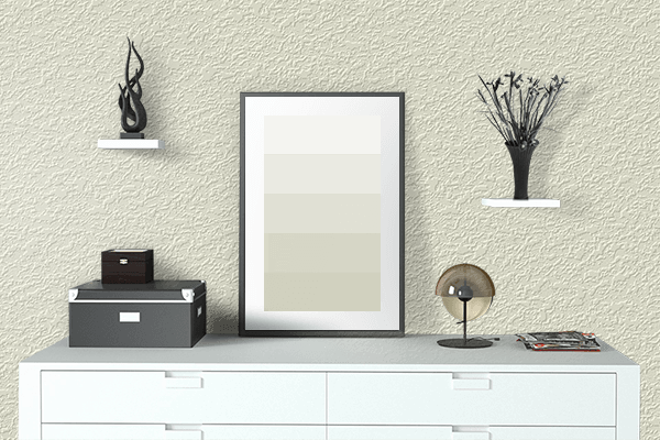Pretty Photo frame on Soft Cream color drawing room interior textured wall