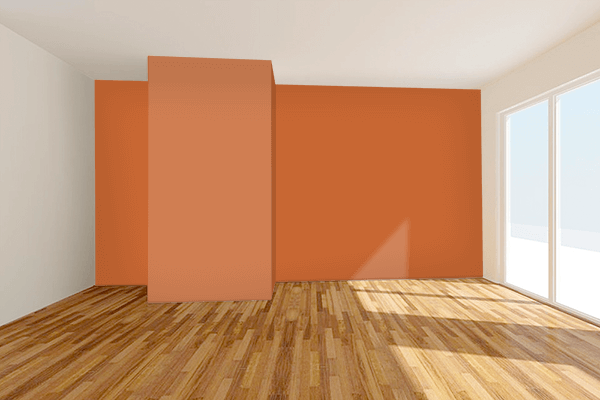 Pretty Photo frame on Burnt Orange (Pantone) color Living room wal color
