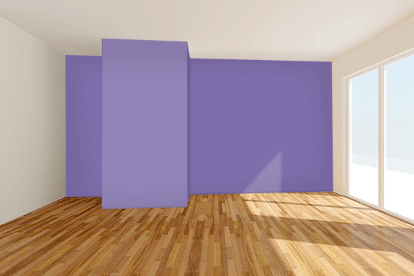 Pretty Photo frame on Dahlia Purple color Living room wal color