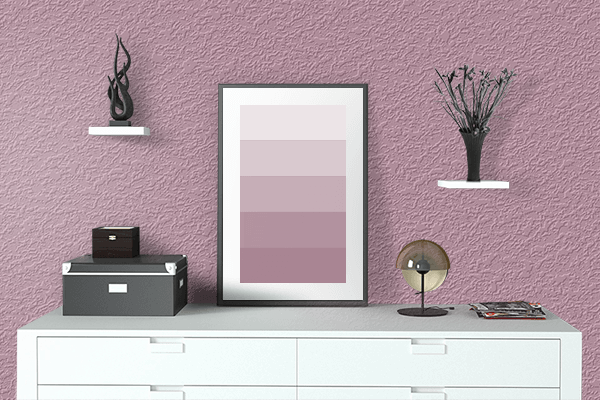 Pretty Photo frame on Dusty Pink color drawing room interior textured wall